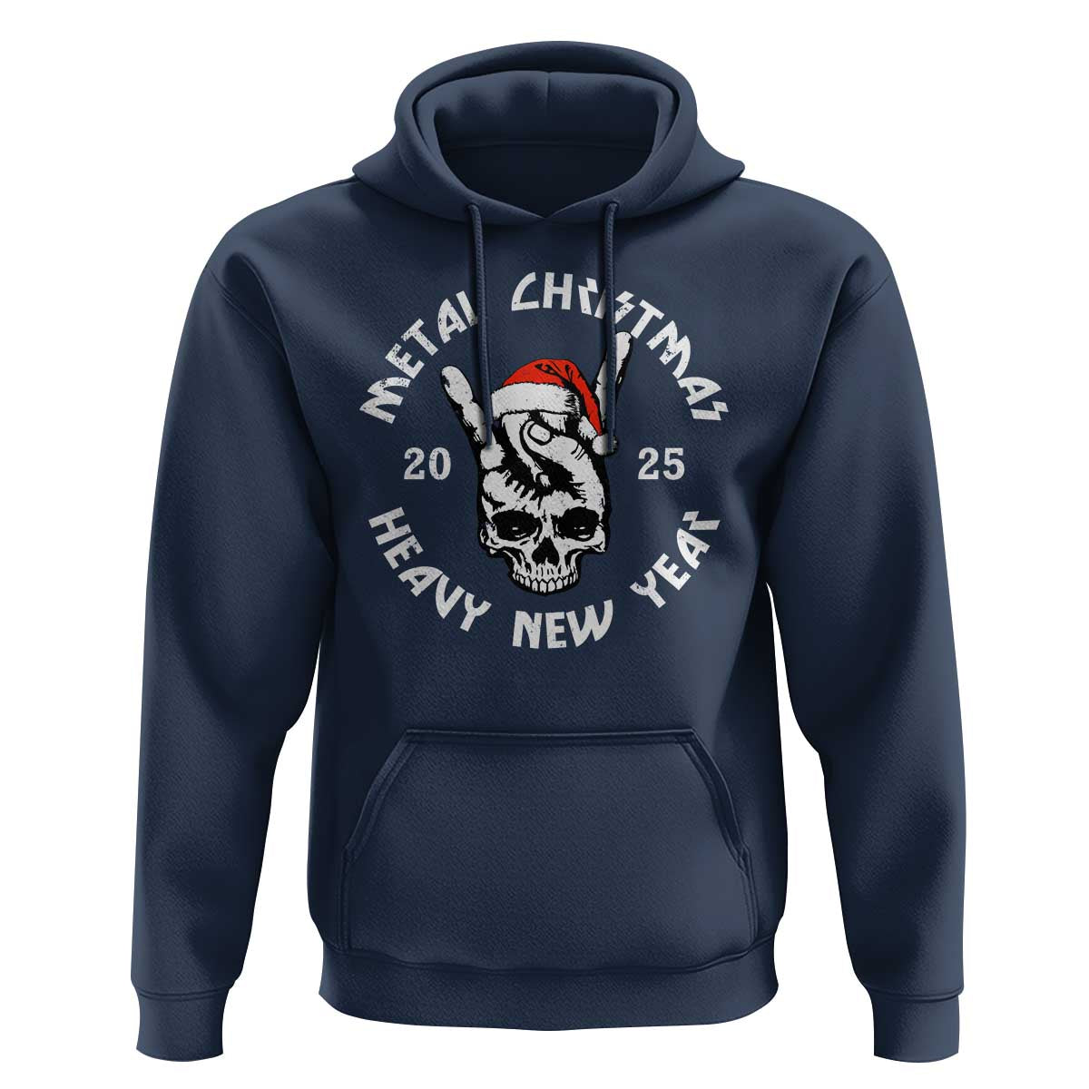 Funny Heavy Metal Hoodie Metal Christmas Heavy New Year Rock Hand Sign