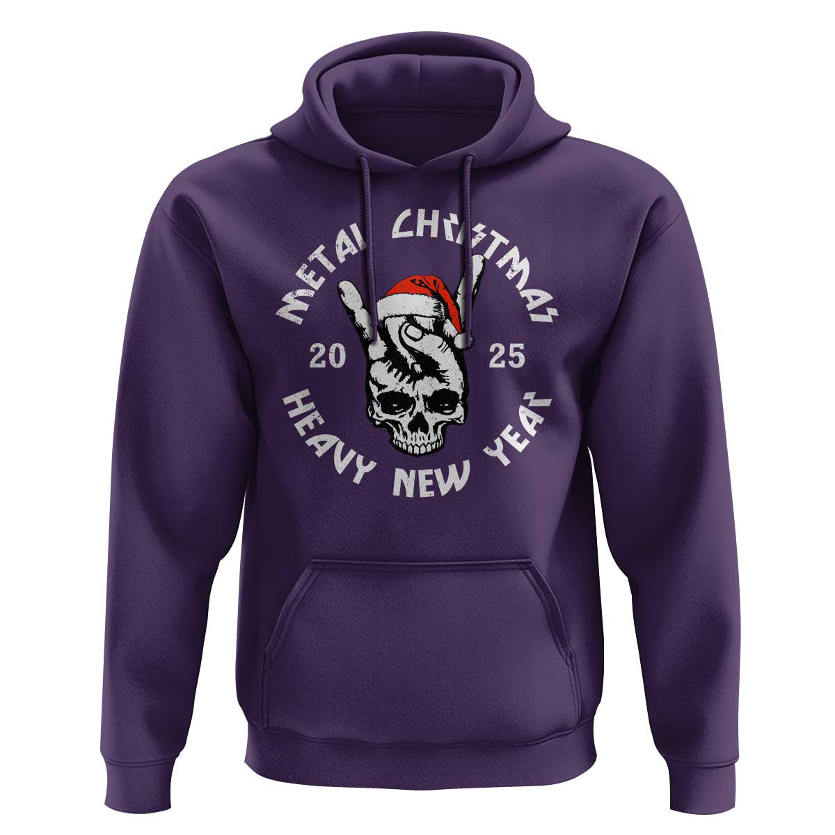 Funny Heavy Metal Hoodie Metal Christmas Heavy New Year Rock Hand Sign