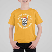Funny Heavy Metal T Shirt For Kid Metal Christmas Heavy New Year Rock Hand Sign - Wonder Print Shop