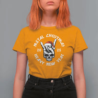 Funny Heavy Metal T Shirt For Women Metal Christmas Heavy New Year Rock Hand Sign - Wonder Print Shop