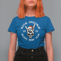 Funny Heavy Metal T Shirt For Women Metal Christmas Heavy New Year Rock Hand Sign - Wonder Print Shop