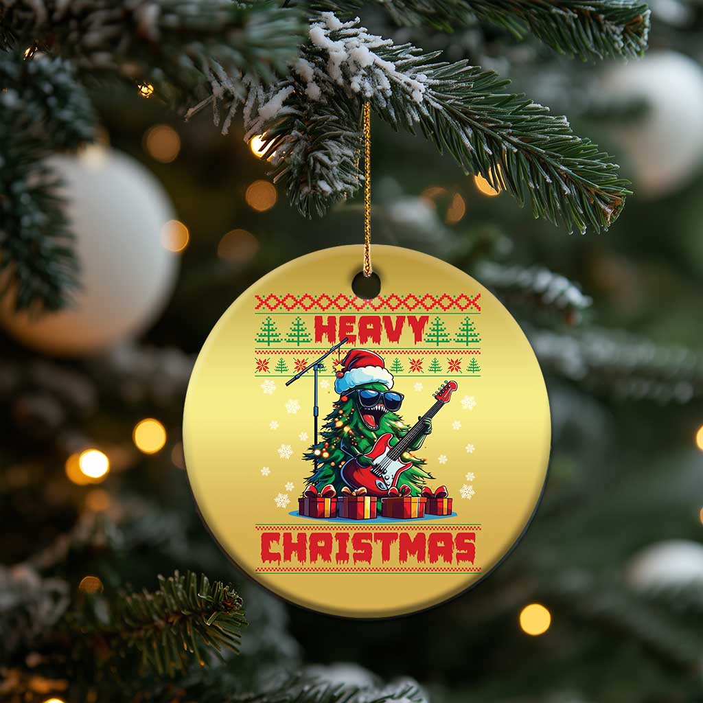 Funny Heavy Xmas Rock Band Guitarist Christmas Ornament - Wonder Print Shop