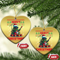 Funny Heavy Xmas Rock Band Guitarist Christmas Ornament - Wonder Print Shop