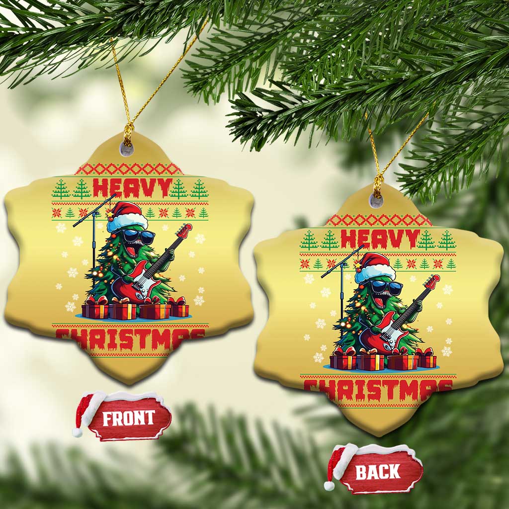 Funny Heavy Xmas Rock Band Guitarist Christmas Ornament - Wonder Print Shop