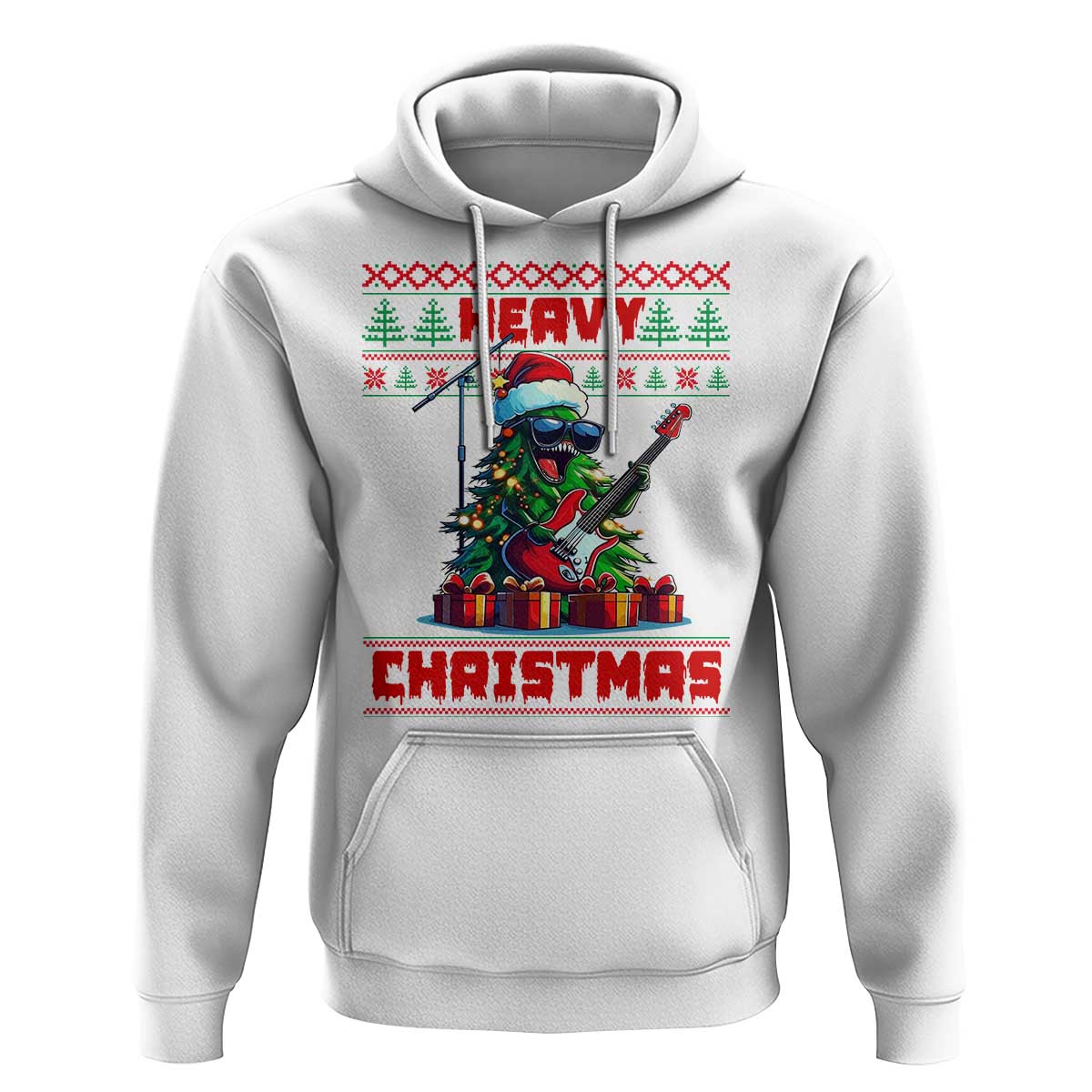 Funny Heavy Christmas Rock Band Guitarist Hoodie