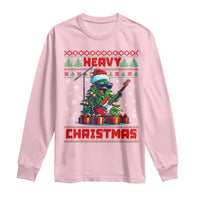 Funny Heavy Christmas Rock Band Guitarist Long Sleeve Shirt