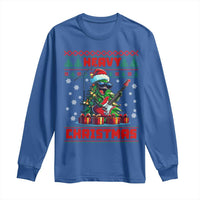 Funny Heavy Christmas Rock Band Guitarist Long Sleeve Shirt
