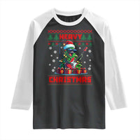 Funny Heavy Christmas Rock Band Guitarist Raglan Shirt