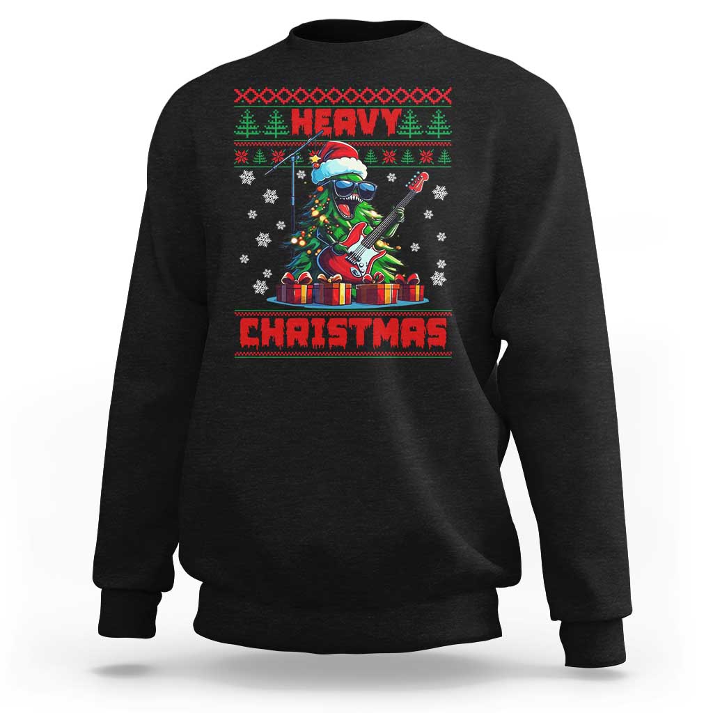 Funny Heavy Christmas Rock Band Guitarist Sweatshirt - Wonder Print Shop