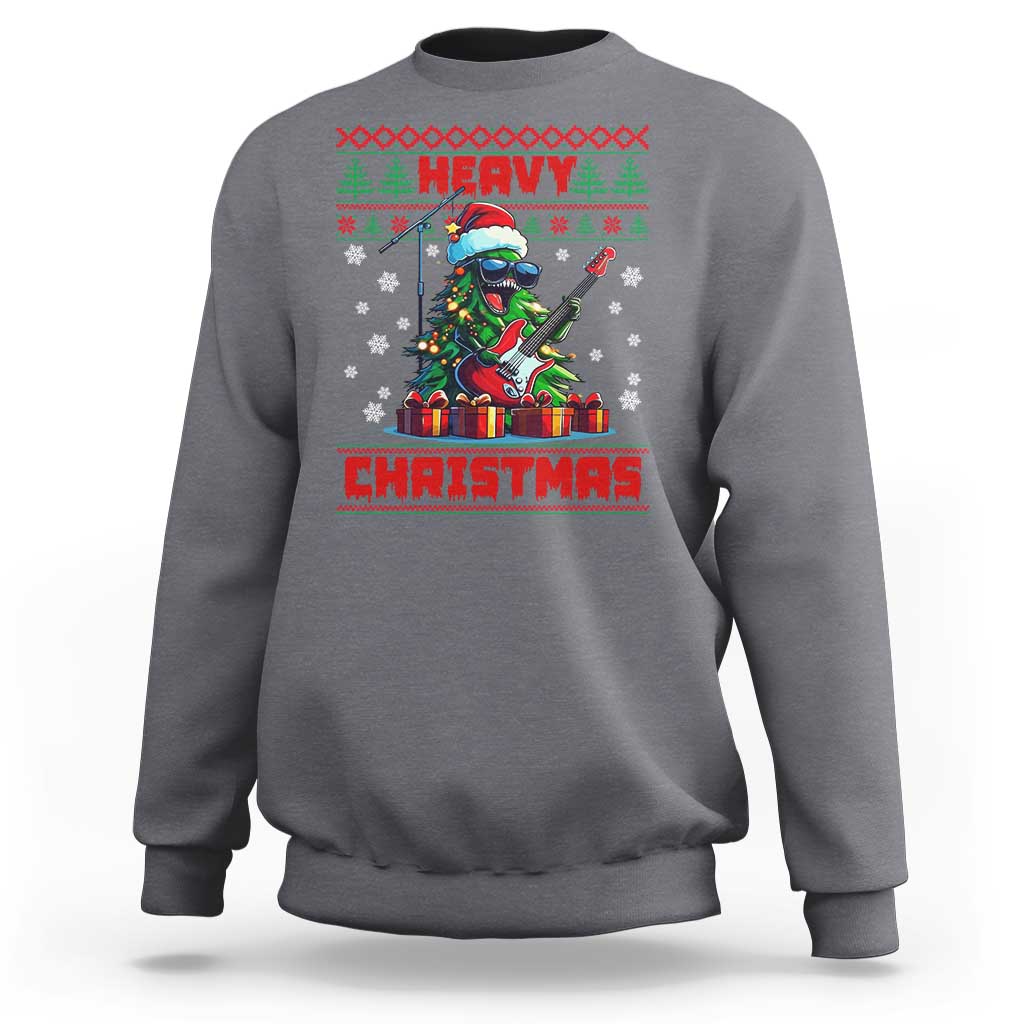 Funny Heavy Christmas Rock Band Guitarist Sweatshirt - Wonder Print Shop