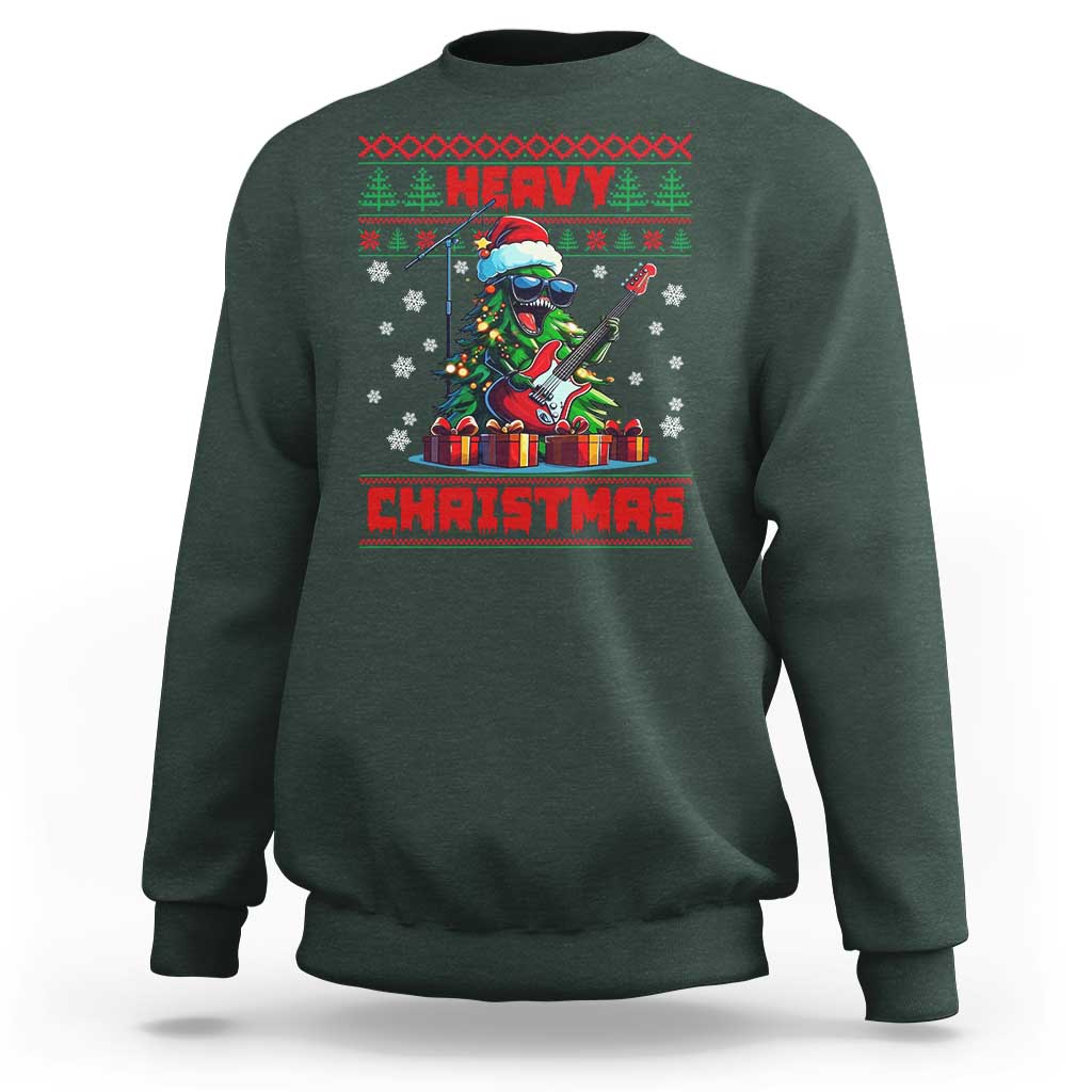 Funny Heavy Christmas Rock Band Guitarist Sweatshirt - Wonder Print Shop