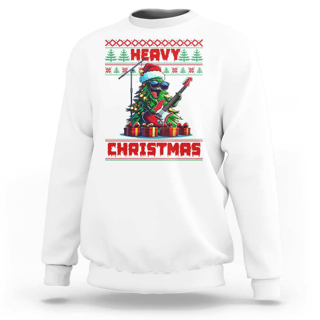 Funny Heavy Christmas Rock Band Guitarist Sweatshirt - Wonder Print Shop