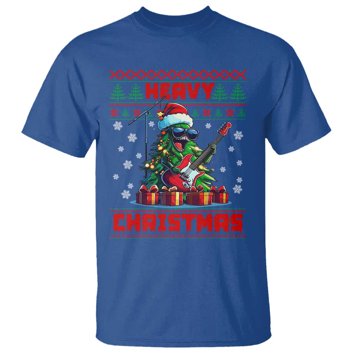 Funny Heavy Christmas Rock Band Guitarist T Shirt - Wonder Print Shop