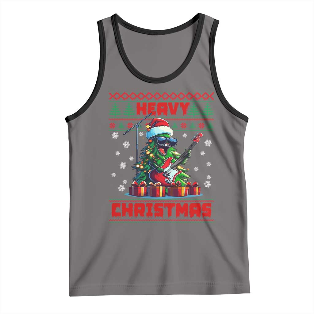 Funny Heavy Christmas Rock Band Guitarist Tank Top