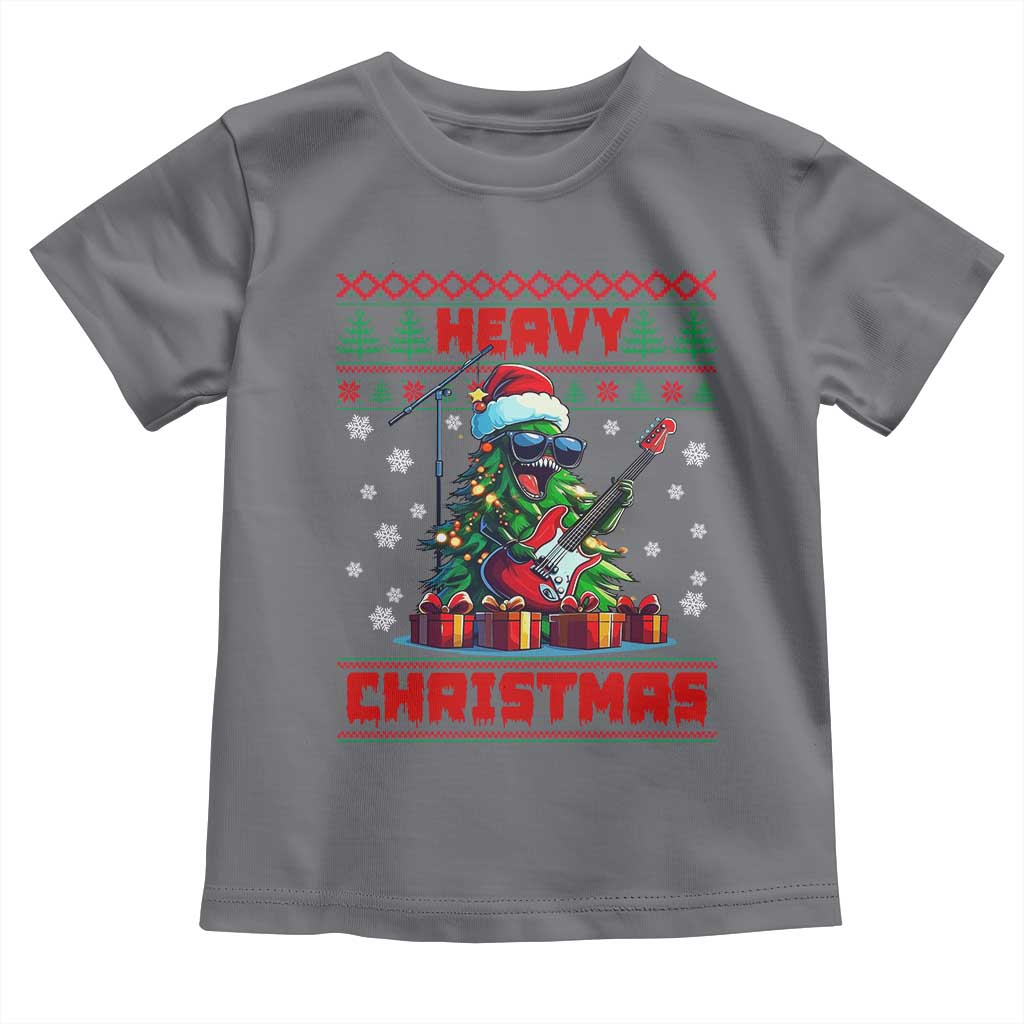 Funny Heavy Christmas Rock Band Guitarist Toddler T Shirt