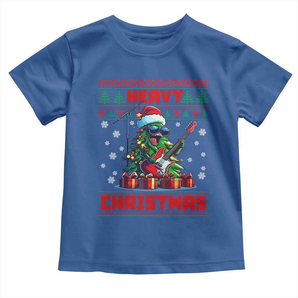 Funny Heavy Christmas Rock Band Guitarist Toddler T Shirt