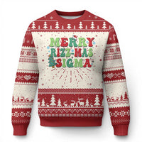 Merry Rizz Mas Sigmas Ugly Christmas Sweater - Wonder Print Shop