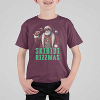Funny Xmas T Shirt For Kid Skibidi Rizzmas Cool Santa Gangsta - Wonder Print Shop