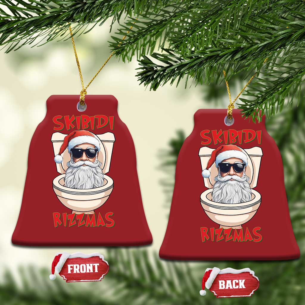 Funny Skibidi Rizzmas Santa Toilet Meme Christmas Ornament - Wonder Print Shop