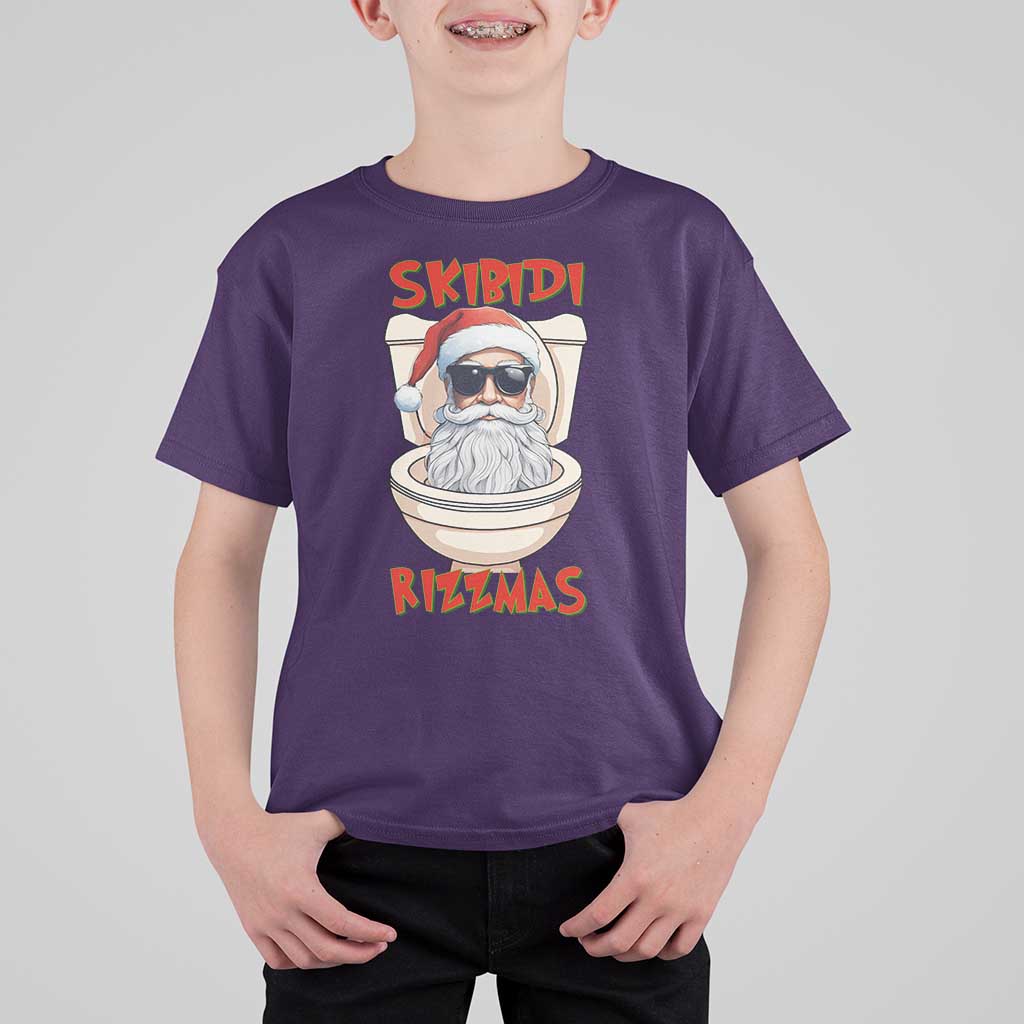 Funny Skibidi Rizzmas Santa Toilet Meme T Shirt For Kid - Wonder Print Shop