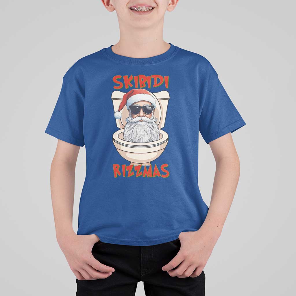 Funny Skibidi Rizzmas Santa Toilet Meme T Shirt For Kid - Wonder Print Shop
