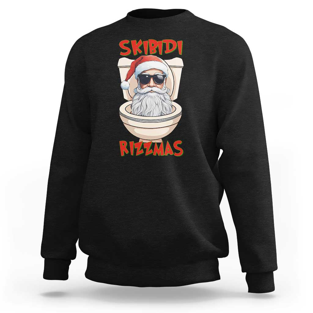Funny Skibidi Rizzmas Santa Toilet Meme Sweatshirt - Wonder Print Shop