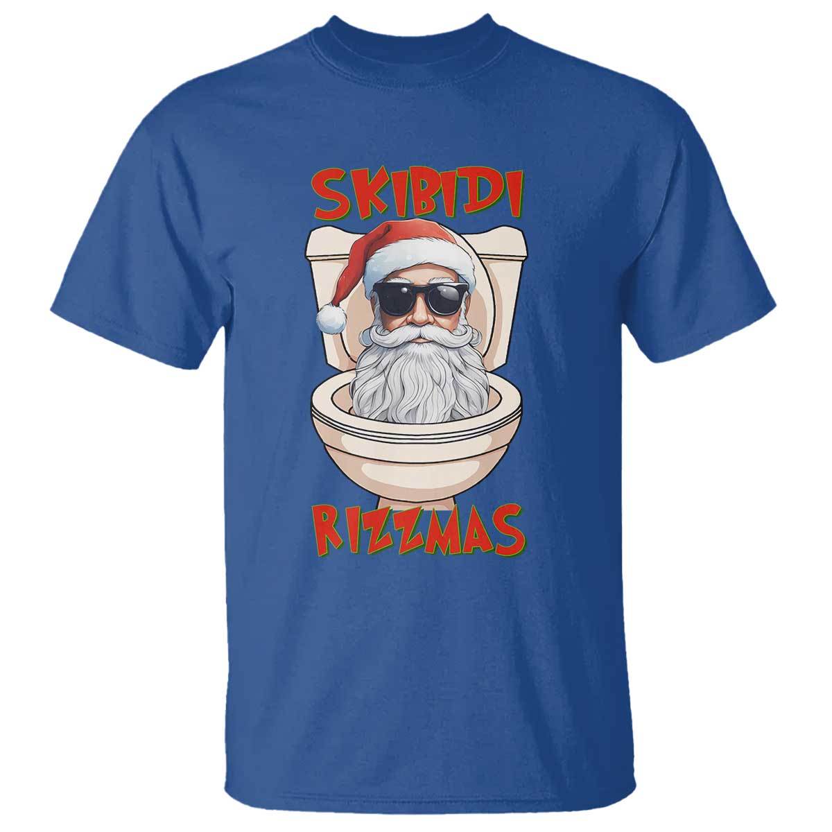 Funny Skibidi Rizzmas Santa Toilet Meme T Shirt - Wonder Print Shop