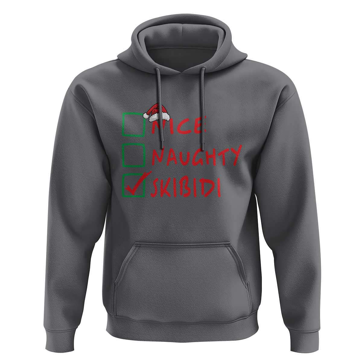 Funny Xmas Hoodie Nice Naughty Skibidi