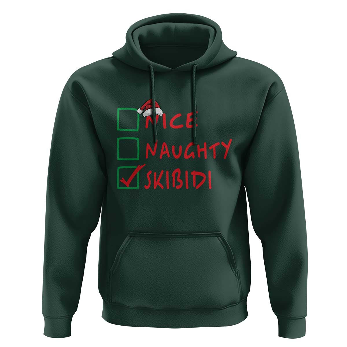Funny Xmas Hoodie Nice Naughty Skibidi
