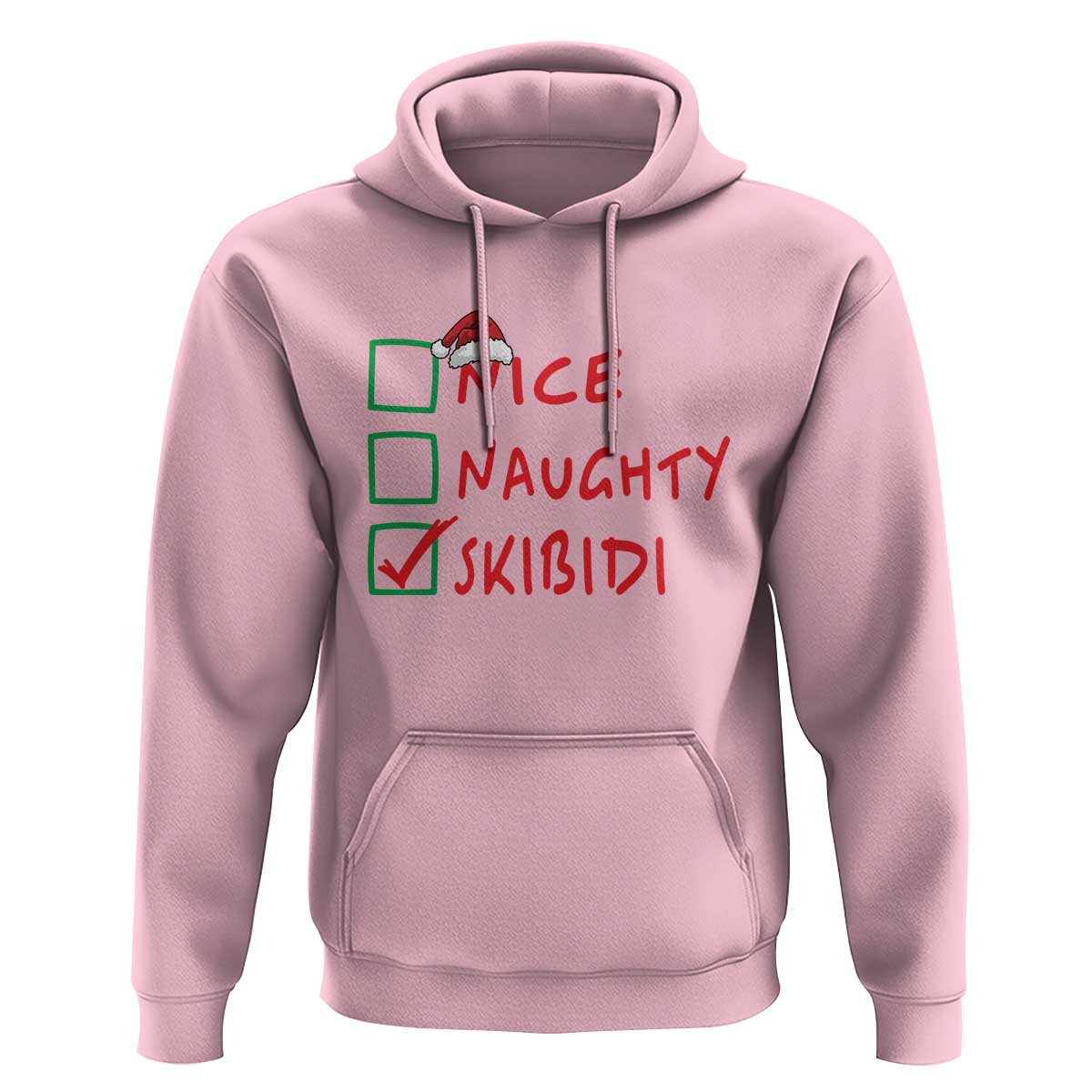 Funny Xmas Hoodie Nice Naughty Skibidi