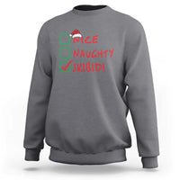 Funny Xmas Sweatshirt Nice Naughty Skibidi - Wonder Print Shop