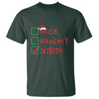 Funny Xmas T Shirt Nice Naughty Skibidi - Wonder Print Shop