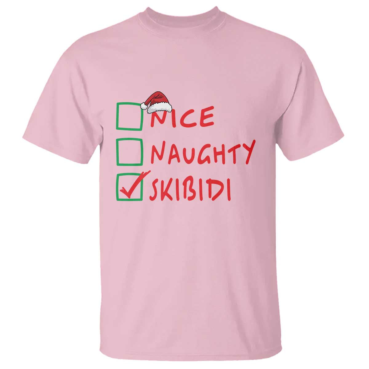 Funny Xmas T Shirt Nice Naughty Skibidi - Wonder Print Shop