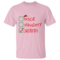 Funny Xmas T Shirt Nice Naughty Skibidi - Wonder Print Shop
