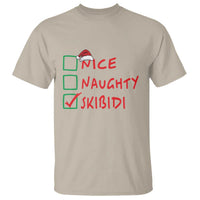 Funny Xmas T Shirt Nice Naughty Skibidi - Wonder Print Shop