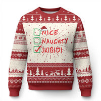 Funny Xmas Ugly Christmas Sweater Nice Naughty Skibidi - Wonder Print Shop