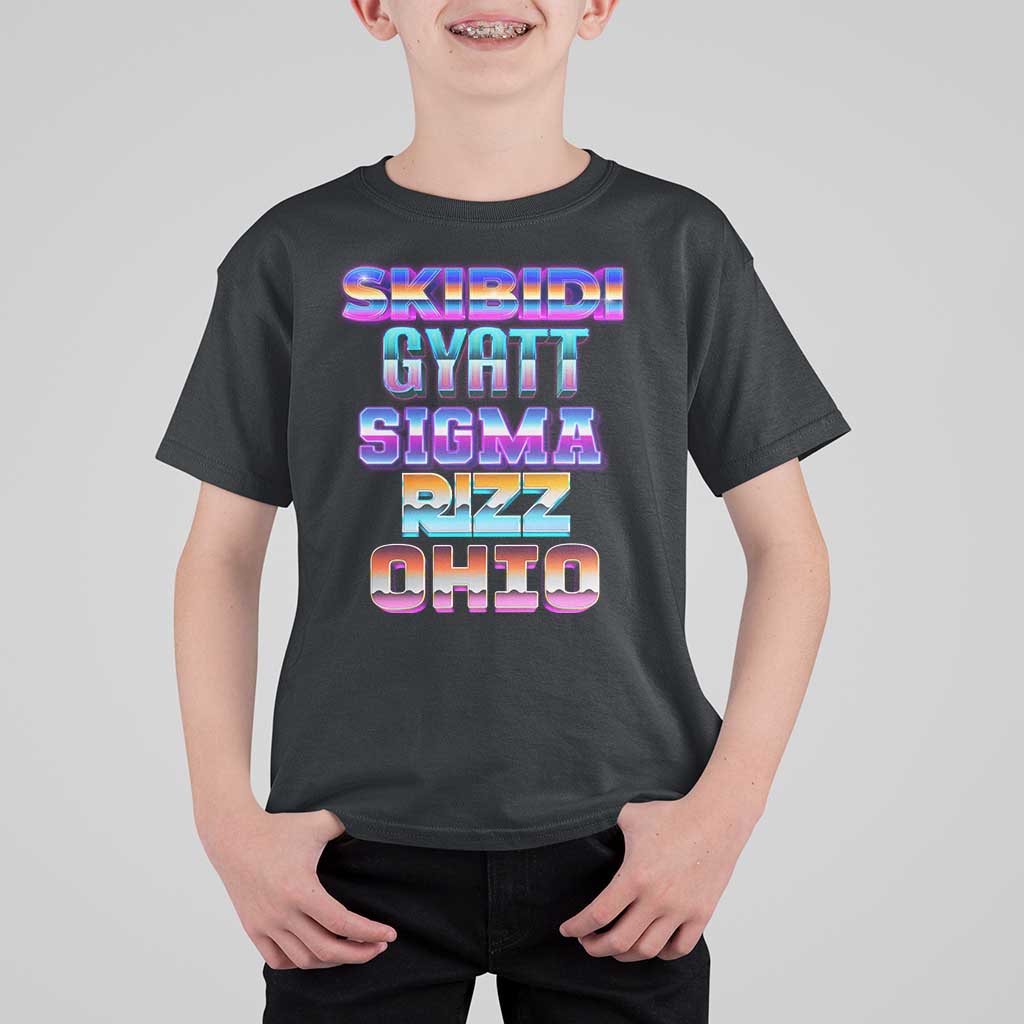 Skibidi Gyatt Sigma Rizz Ohio T Shirt For Kid - Wonder Print Shop