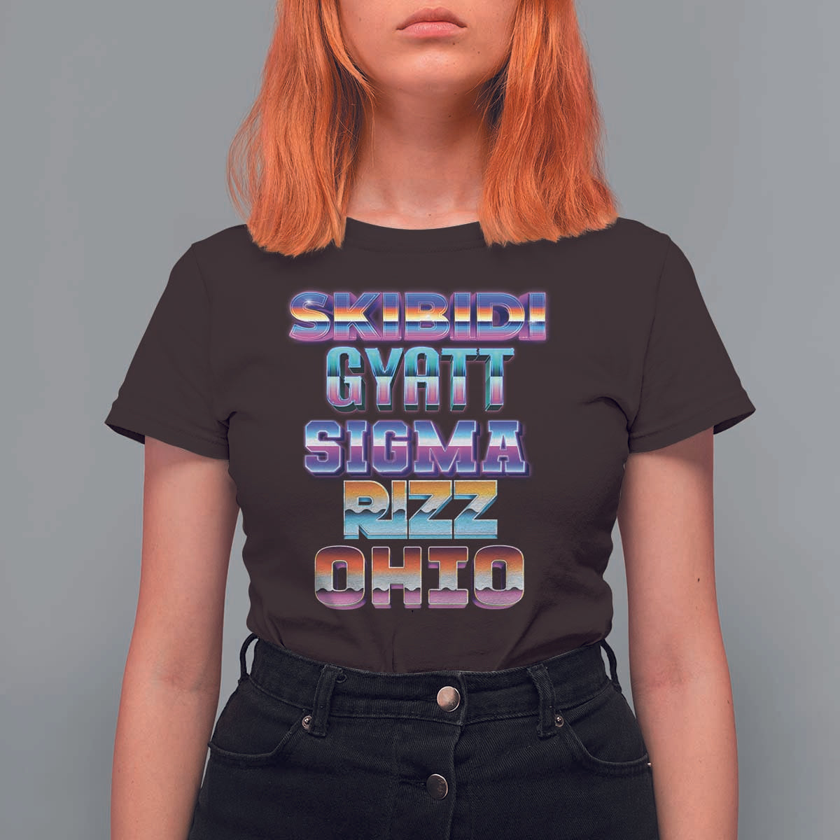 Skibidi Gyatt Sigma Rizz Ohio T Shirt For Women - Wonder Print Shop
