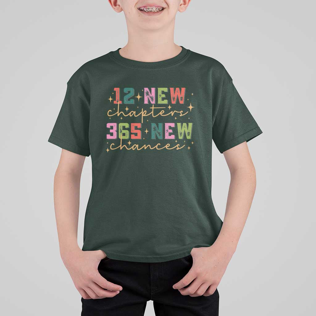 Happy New Year T Shirt For Kid 12 New Chapters 365 New Chances - Wonder Print Shop