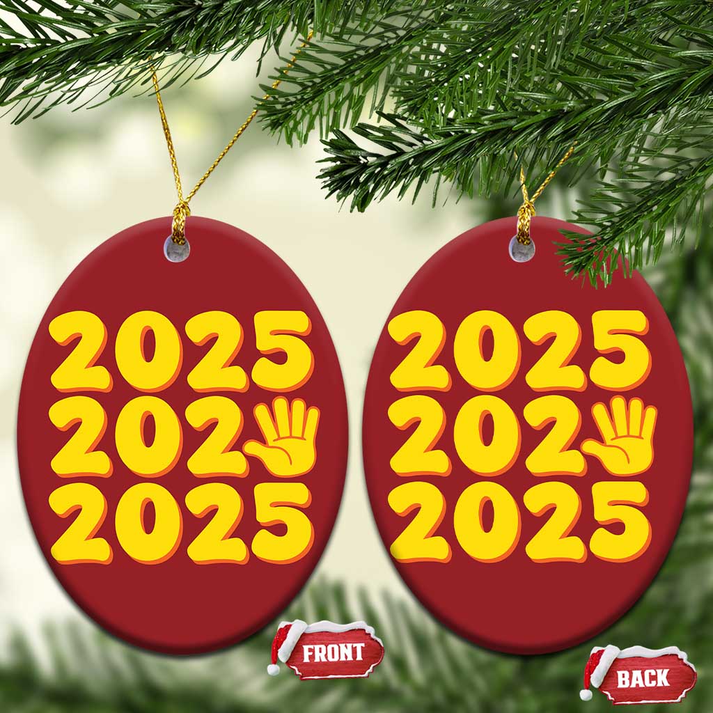 Funny Happy New Year 2025 Christmas Ornament - Wonder Print Shop