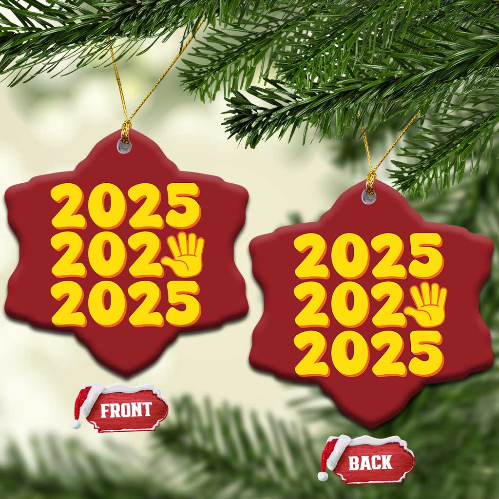 Funny Happy New Year 2025 Christmas Ornament - Wonder Print Shop