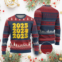 Funny Happy New Year 2025 Ugly Christmas Sweater - Wonder Print Shop