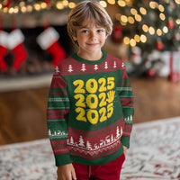 Funny Happy New Year 2025 Ugly Christmas Sweater - Wonder Print Shop