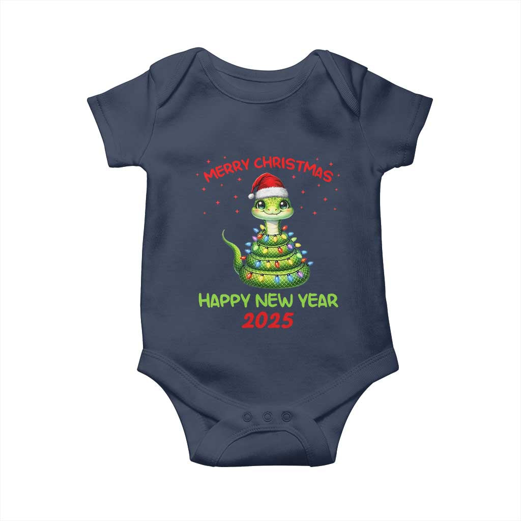 Year Of The Snake 2025 Baby Onesie Merry Christmas And Happy New Year Cute Snake