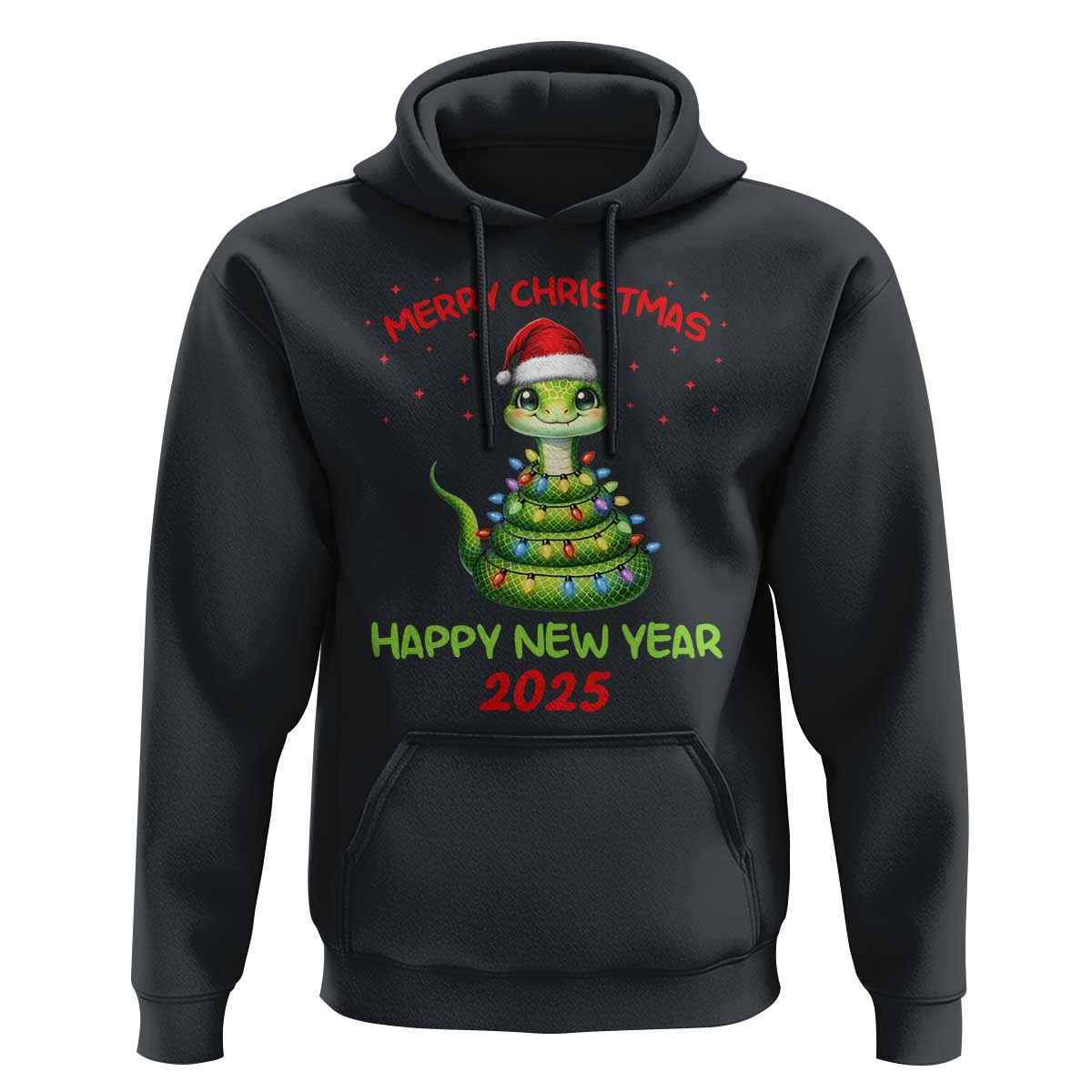 Year Of The Snake 2025 Hoodie Merry Christmas And Happy New Year Cute Snake