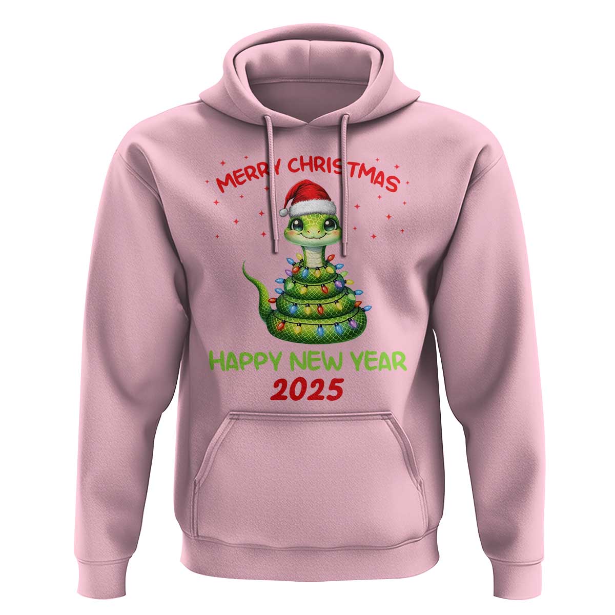 Year Of The Snake 2025 Hoodie Merry Christmas And Happy New Year Cute Snake