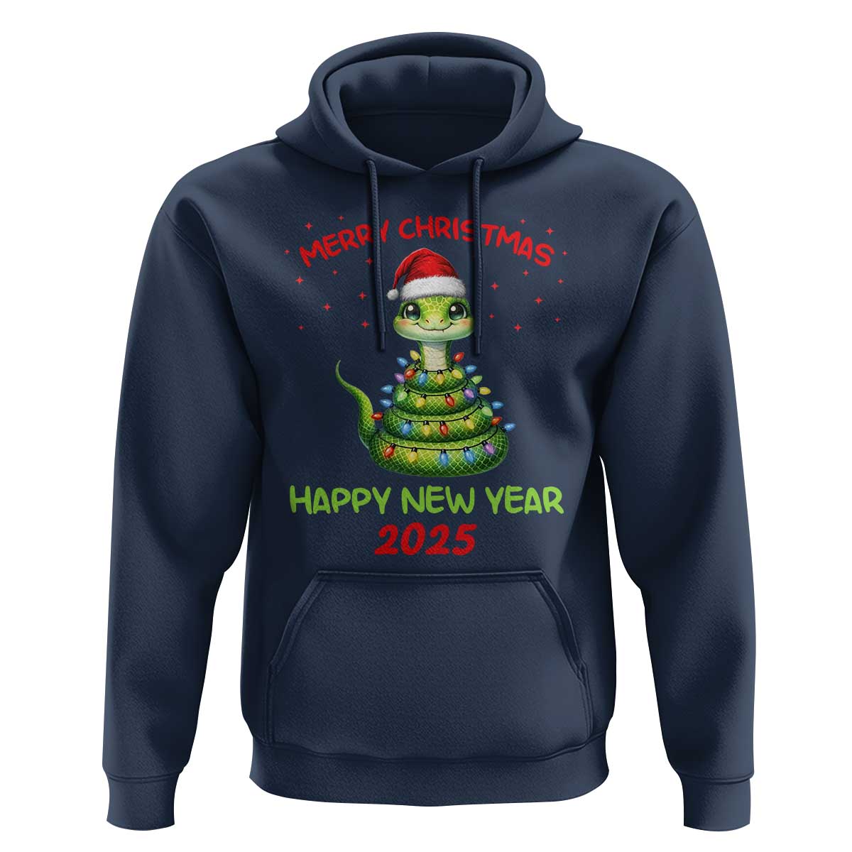 Year Of The Snake 2025 Hoodie Merry Christmas And Happy New Year Cute Snake