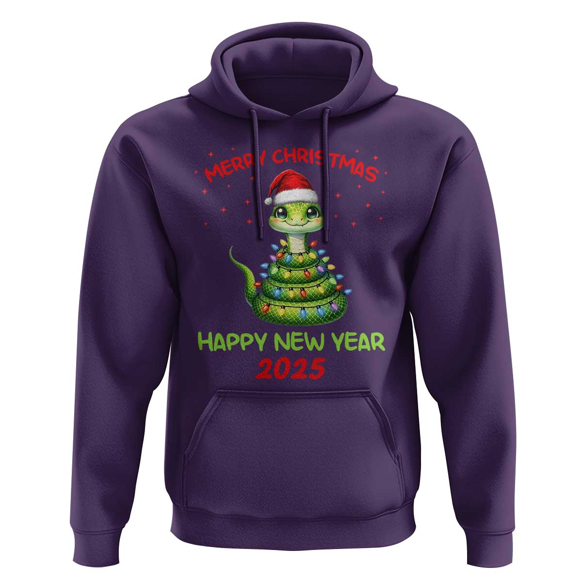 Year Of The Snake 2025 Hoodie Merry Christmas And Happy New Year Cute Snake