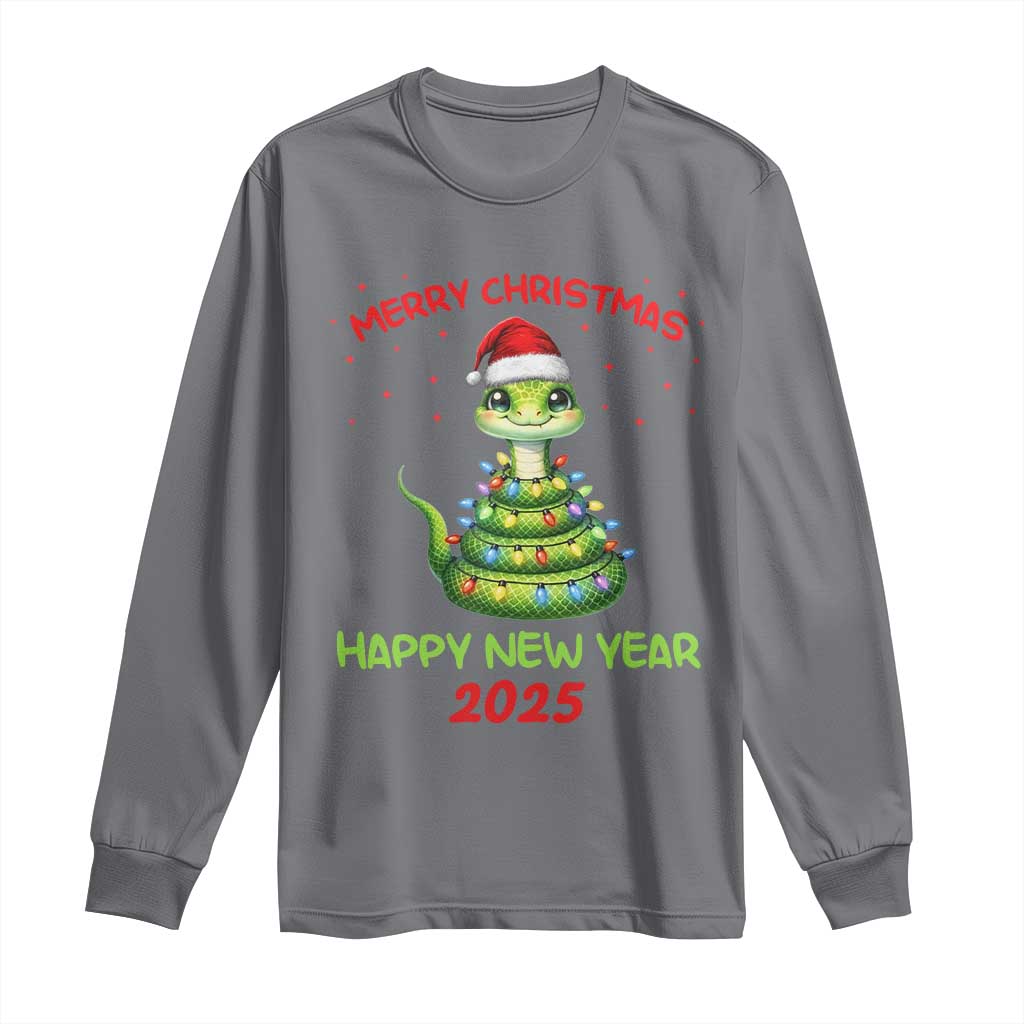 Year Of The Snake 2025 Long Sleeve Shirt Merry Christmas And Happy New Year Cute Snake