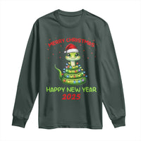 Year Of The Snake 2025 Long Sleeve Shirt Merry Christmas And Happy New Year Cute Snake